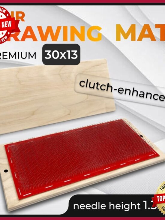 Professional Hair Extension Drawing Mat with Wooden Base, 30x13cm main image 4
